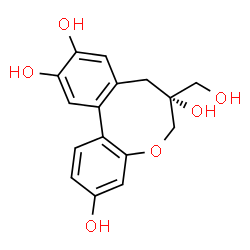 ChemSpider 2D Image | (7R)-7-(Hydroxymethyl)-7,8-dihydro-6H-dibenzo[b,d]oxocine-3,7,10,11-tetrol | C16H16O6