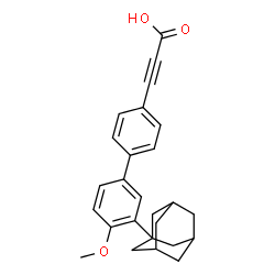 ChemSpider 2D Image | 3-[3'-(Adamantan-1-yl)-4'-methoxy-4-biphenylyl]-2-propynoic acid | C26H26O3