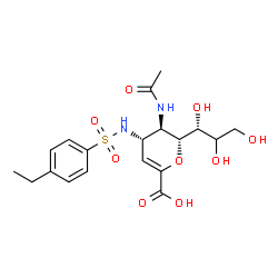 ChemSpider 2D Image | (6R)-5-Acetamido-2,6-anhydro-3,4,5-trideoxy-4-{[(4-ethylphenyl)sulfonyl]amino}-6-[(1R)-1,2,3-trihydroxypropyl]-L-threo-hex-2-enonic acid | C19H26N2O9S