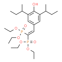 ChemSpider 2D Image | Tetraethyl [2-(3,5-di-sec-butyl-4-hydroxyphenyl)-1,1-ethenediyl]bis(phosphonate) | C24H42O7P2