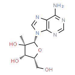 ChemSpider 2D Image | 9-(2-C-Methyl-beta-D-xylofuranosyl)-9H-purin-6-amine | C11H15N5O4