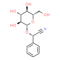 ChemSpider 2D Image | (2S)-(beta-L-Glucopyranosyloxy)(phenyl)acetonitrile | C14H17NO6