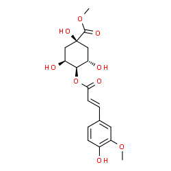 ChemSpider 2D Image | Methyl (1R,3S,4R,5S)-1,3,5-trihydroxy-4-{[(2E)-3-(4-hydroxy-3-methoxyphenyl)-2-propenoyl]oxy}cyclohexanecarboxylate | C18H22O9