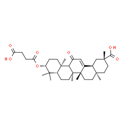 ChemSpider 2D Image | (3alpha,5beta,8alpha,9xi,10alpha,14beta,17alpha,18alpha)-3-[(3-Carboxypropanoyl)oxy]-11-oxoolean-12-en-29-oic acid | C34H50O7