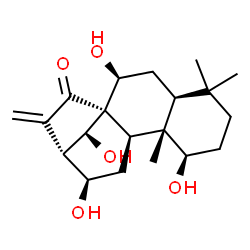 ChemSpider 2D Image | (1beta,7beta,12beta,14S)-1,7,12,14-Tetrahydroxykaur-16-en-15-one | C20H30O5