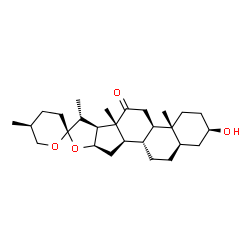 ChemSpider 2D Image | (3alpha,5beta,8alpha,9beta,10alpha,13alpha,14beta,16beta,17beta,20R,22S,25S)-3-Hydroxyspirostan-12-one | C27H42O4