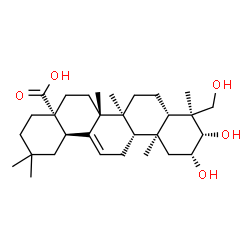 ChemSpider 2D Image | (2alpha,3alpha,5beta,8alpha,9beta,10alpha,14beta,17alpha,18alpha)-2,3,24-Trihydroxyolean-12-en-28-oic acid | C30H48O5