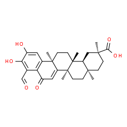 ChemSpider 2D Image | (2S,4aR,6aR,12bS,14aR,14bS)-9-Formyl-10,11-dihydroxy-2,4a,6a,12b,14a-pentamethyl-8-oxo-1,2,3,4,4a,5,6,6a,8,12b,13,14,14a,14b-tetradecahydro-2-picenecarboxylic acid | C29H36O6