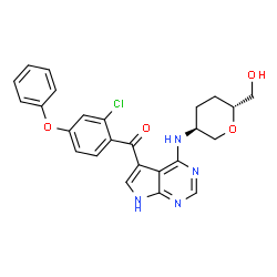 ChemSpider 2D Image | 2,6-Anhydro-5-{[5-(2-chloro-4-phenoxybenzoyl)-7H-pyrrolo[2,3-d]pyrimidin-4-yl]amino}-3,4,5-trideoxy-D-erythro-hexitol | C25H23ClN4O4