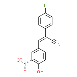 ChemSpider 2D Image | (2Z)-2-(4-Fluorophenyl)-3-(4-hydroxy-3-nitrophenyl)acrylonitrile | C15H9FN2O3