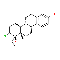 ChemSpider 2D Image | (1R,4aS,4bR,10bS,12aS)-2-Chloro-1-ethyl-12a-methyl-1,4,4a,4b,5,6,10b,11,12,12a-decahydro-1,8-chrysenediol | C21H27ClO2