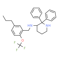 ChemSpider 2D Image | 2,2-Diphenyl-N-[5-propyl-2-(trifluoromethoxy)benzyl]-3-piperidinamine | C28H31F3N2O