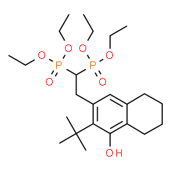 ChemSpider 2D Image | Tetraethyl {2-[4-hydroxy-3-(2-methyl-2-propanyl)-5,6,7,8-tetrahydro-2-naphthalenyl]-1,1-ethanediyl}bis(phosphonate) | C24H42O7P2