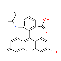 ChemSpider 2D Image | 2-(6-Hydroxy-3-oxo-3H-xanthen-9-yl)-3-[(iodoacetyl)amino]benzoic acid | C22H14INO6