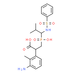 ChemSpider 2D Image | 2-(3-Amino-2-methylphenyl)-3-(hydroxy{2-methyl-1-[(phenylsulfonyl)amino]propyl}phosphoryl)propanoic acid | C20H27N2O6PS