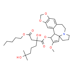 ChemSpider 2D Image | O~3~-{2,6-Dihydroxy-6-methyl-2-[2-oxo-2-(pentyloxy)ethyl]heptanoyl}cephalotaxine | C33H47NO9