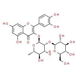 ChemSpider 2D Image | quercetin 3-O-beta-D-glucopyranosyl-(1->2)-rhamnopyranoside | C27H30O16