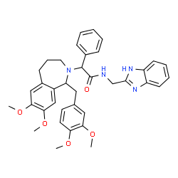 ChemSpider 2D Image | N-(1H-Benzimidazol-2-ylmethyl)-2-[1-(3,4-dimethoxybenzyl)-7,8-dimethoxy-1,3,4,5-tetrahydro-2H-2-benzazepin-2-yl]-2-phenylacetamide | C37H40N4O5