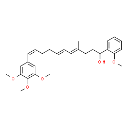 ChemSpider 2D Image | (4E,6E,10Z)-1-(2-Methoxyphenyl)-4-methyl-11-(3,4,5-trimethoxyphenyl)-4,6,10-undecatrien-1-ol | C28H36O5