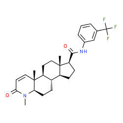 ChemSpider 2D Image | (4aR,4bS,6aS,7S,9aS,9bS,11aR)-1,4a,6a-Trimethyl-2-oxo-N-[3-(trifluoromethyl)phenyl]-2,4a,4b,5,6,6a,7,8,9,9a,9b,10,11,11a-tetradecahydro-1H-indeno[5,4-f]quinoline-7-carboxamide | C27H33F3N2O2