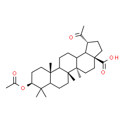 ChemSpider 2D Image | (1R,3aS,5aR,5bR,9S,11aR)-9-Acetoxy-1-acetyl-5a,5b,8,8,11a-pentamethylicosahydro-3aH-cyclopenta[a]chrysene-3a-carboxylic acid | C31H48O5