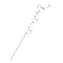 ChemSpider 2D Image | N-Palmitoyl-L-valylglycyl-L-valyl-L-alanyl-L-prolylglycine | C38H68N6O8