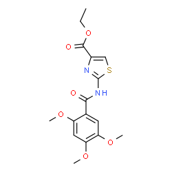 ChemSpider 2D Image | ethyl 2-(2,4,5-trimethoxybenzamido)-1,3-thiazole-4-carboxylate | C16H18N2O6S