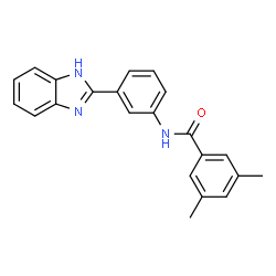 ChemSpider 2D Image | N-[3-(1H-Benzimidazol-2-yl)phenyl]-3,5-dimethylbenzamide | C22H19N3O