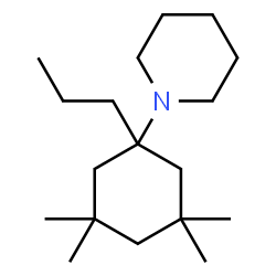 ChemSpider 2D Image | 1-(3,3,5,5-Tetramethyl-1-propylcyclohexyl)piperidine | C18H35N