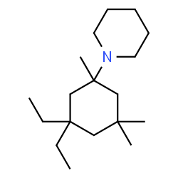 ChemSpider 2D Image | 1-(3,3-Diethyl-1,5,5-trimethylcyclohexyl)piperidine | C18H35N