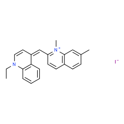ChemSpider 2D Image | 2-[(Z)-(1-Ethyl-4(1H)-quinolinylidene)methyl]-1,7-dimethylquinolinium iodide | C23H23IN2