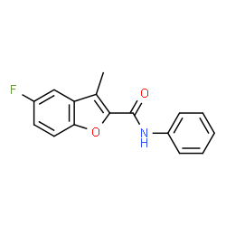 ChemSpider 2D Image | 5-Fluoro-3-methyl-N-phenyl-1-benzofuran-2-carboxamide | C16H12FNO2