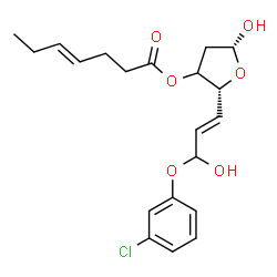 ChemSpider 2D Image | (2R,5R)-2-[(1E)-3-(3-Chlorophenoxy)-3-hydroxy-1-propen-1-yl]-5-hydroxytetrahydro-3-furanyl (4E)-4-heptenoate | C20H25ClO6