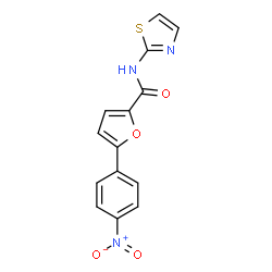 ChemSpider 2D Image | 5-(4-Nitrophenyl)-N-(1,3-thiazol-2-yl)-2-furamide | C14H9N3O4S