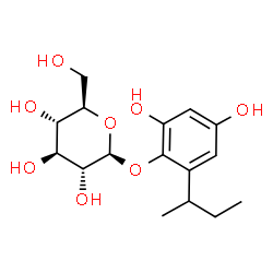 ChemSpider 2D Image | 2-sec-Butyl-4,6-dihydroxyphenyl beta-D-glucopyranoside | C16H24O8