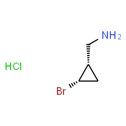 ChemSpider 2D Image | 1-[(1S,2S)-2-Bromocyclopropyl]methanamine hydrochloride (1:1) | C4H9BrClN
