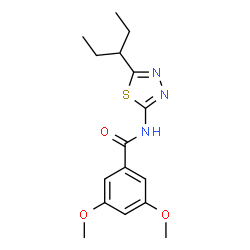 ChemSpider 2D Image | 3,5-Dimethoxy-N-[5-(3-pentanyl)-1,3,4-thiadiazol-2-yl]benzamide | C16H21N3O3S