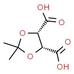 ChemSpider 2D Image | (4R,5S)-2,2-Dimethyl-1,3-dioxolane-4,5-dicarboxylic acid | C7H10O6