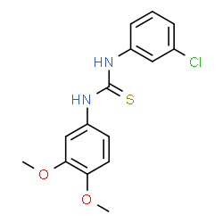 ChemSpider 2D Image | 1-(3-Chlorophenyl)-3-(3,4-dimethoxyphenyl)thiourea | C15H15ClN2O2S
