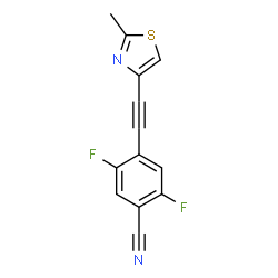 ChemSpider 2D Image | 2,5-Difluoro-4-[(2-methyl-1,3-thiazol-4-yl)ethynyl]benzonitrile | C13H6F2N2S