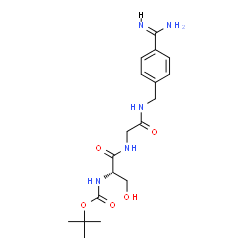 ChemSpider 2D Image | N-(tert-butoxycarbonyl)-L-seryl-N-(4-carbamimidoylbenzyl)glycinamide | C18H27N5O5