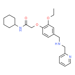 ChemSpider 2D Image | N-Cyclohexyl-2-(2-ethoxy-4-{[(2-pyridinylmethyl)amino]methyl}phenoxy)acetamide | C23H31N3O3
