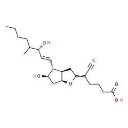 ChemSpider 2D Image | (9alpha,11alpha,13E,15S)-5-Cyano-11,15-dihydroxy-16-methyl-6,9-epoxyprosta-5,13-dien-1-oic acid | C22H33NO5
