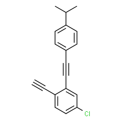 ChemSpider 2D Image | 4-Chloro-1-ethynyl-2-[(4-isopropylphenyl)ethynyl]benzene | C19H15Cl