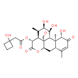 ChemSpider 2D Image | (1beta,11beta,12alpha,15beta)-1,11,12-Trihydroxy-2,16-dioxo-11,20-epoxypicras-3-en-15-yl (1-hydroxycyclobutyl)acetate | C26H34O10