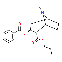 ChemSpider 2D Image | Propyl (2S,3S)-3-(benzoyloxy)-8-methyl-8-azabicyclo[3.2.1]octane-2-carboxylate | C19H25NO4