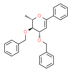 ChemSpider 2D Image | 1,5-Anhydro-3,4-di-O-benzyl-2,6-dideoxy-1-phenyl-L-arabino-hex-1-enitol | C26H26O3