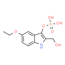 ChemSpider 2D Image | 5-Ethoxy-2-(hydroxymethyl)-1H-indol-3-yl dihydrogen phosphate | C11H14NO6P