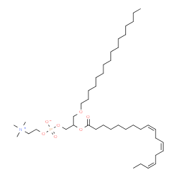 ChemSpider 2D Image | 3-(Hexadecyloxy)-2-[(9Z,12Z,15Z)-9,12,15-octadecatrienoyloxy]propyl 2-(trimethylammonio)ethyl phosphate | C42H80NO7P