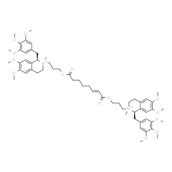 ChemSpider 2D Image | bis[3-[(1R)-6,7-dimethoxy-2-methyl-1-[(3,4,5-trimethoxyphenyl)methyl]-3,4-dihydro-1H-isoquinolin-2-ium-2-yl]propyl] (E)-oct-2-enedioate | C58H80N2O14